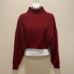 Zaful Red Maroon Knot Sweater